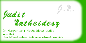 judit matheidesz business card